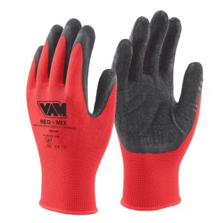 Gants de travail enduits de latex froissés Red Mix