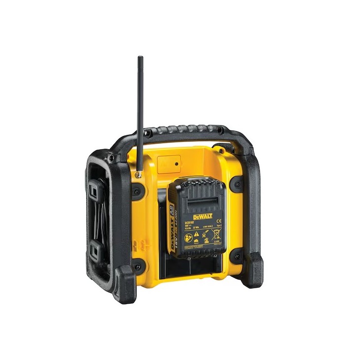 Vue supérieure DEWALT DCR019-QW avec poignées et renforts