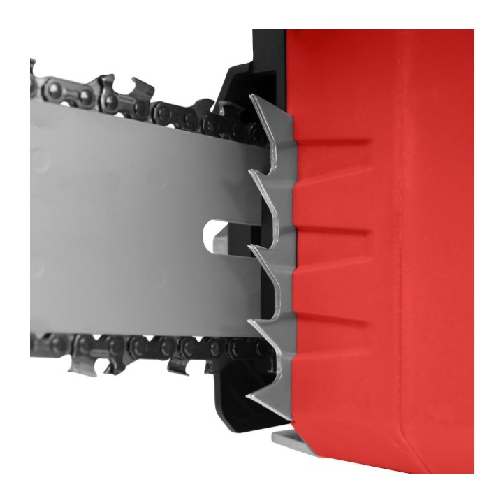Elettrosega mostrata con fodero e accessori forniti