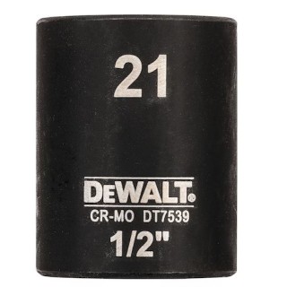 Douille à faible impact Dewalt 1/2" 21 mm