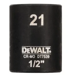 Douille à faible impact Dewalt 1/2" 21 mm