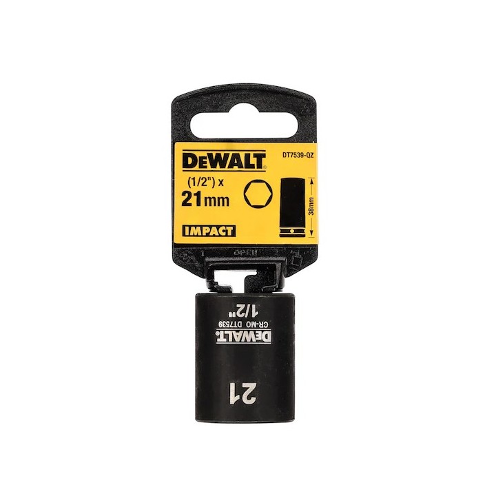 Douille à faible impact Dewalt 1/2" 21 mm