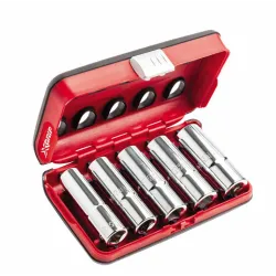Assortiment Usag en coffret bi-matière avec douilles longues à embouchure hexagonale spéciale X-Grip (5 pièces)