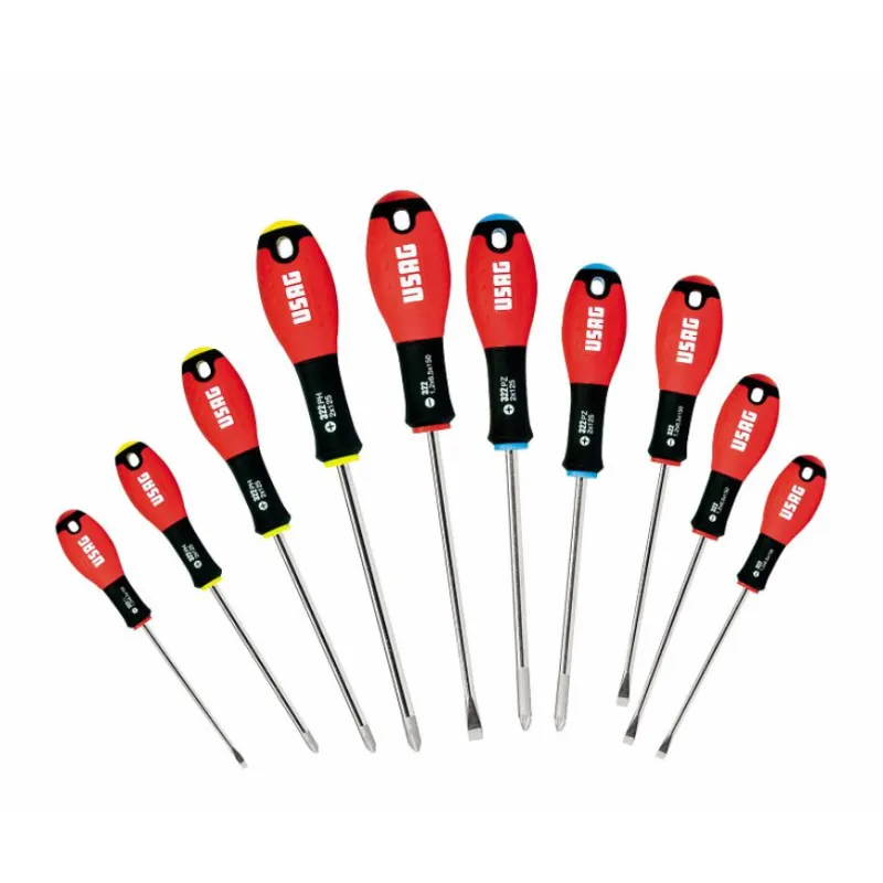Jeu de 10 tournevis Usag pour vis à fente, PHILLIPS® et POZIDRIV®