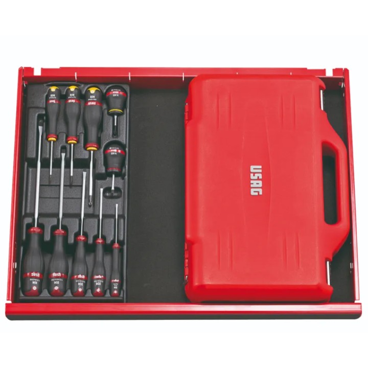 Coffret modulaire Usag avec douilles hexagonales et clés mixtes (82 pièces)