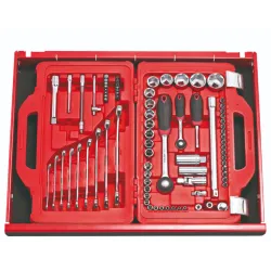 Coffret modulaire Usag avec douilles hexagonales et clés mixtes (82 pièces)