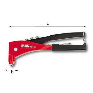 Rivettatrice manuale USAG 995 A vista laterale con impugnature