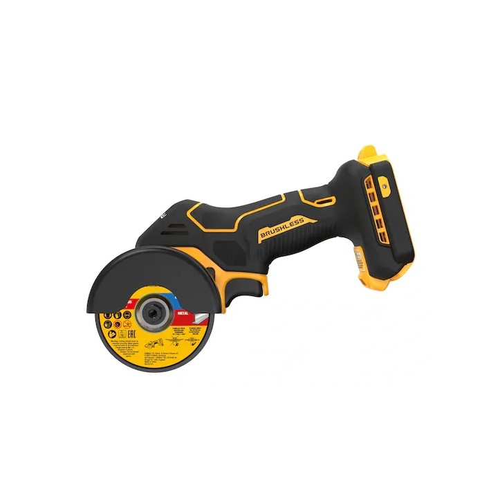 Gros plan de la lame 76 mm de la mini scie DEWALT