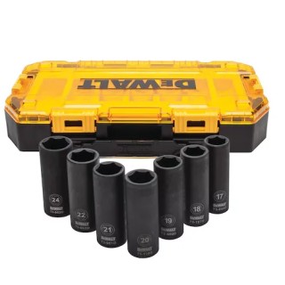 Set 7 bussole deep impact 1/2" DEWALT in custodia TOUGHBOX