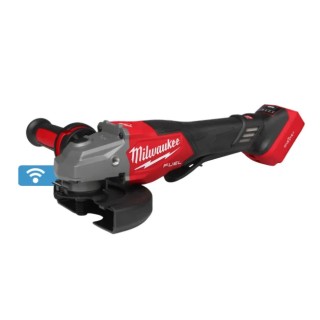 Milwaukee M18 FUEL smerigliatrice angolare 125 mm vista frontale con impugnatura