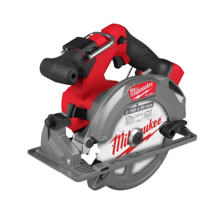 Scie circulaire MILWAUKEE M18 FUEL vue latérale avec poignée