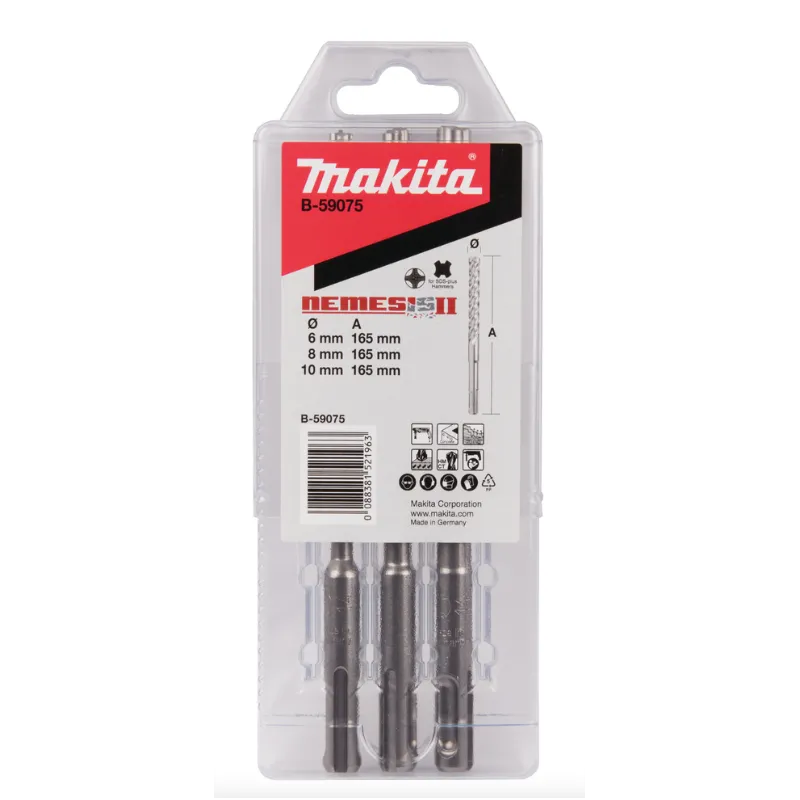Makita Set 3 Pezzi Punte SDS-PLUS  (6/8/10mm)