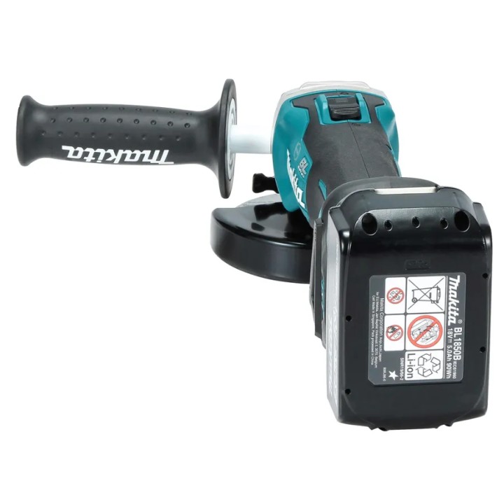 Dettaglio motore brushless e corpo sottile Makita DGA513RTJ