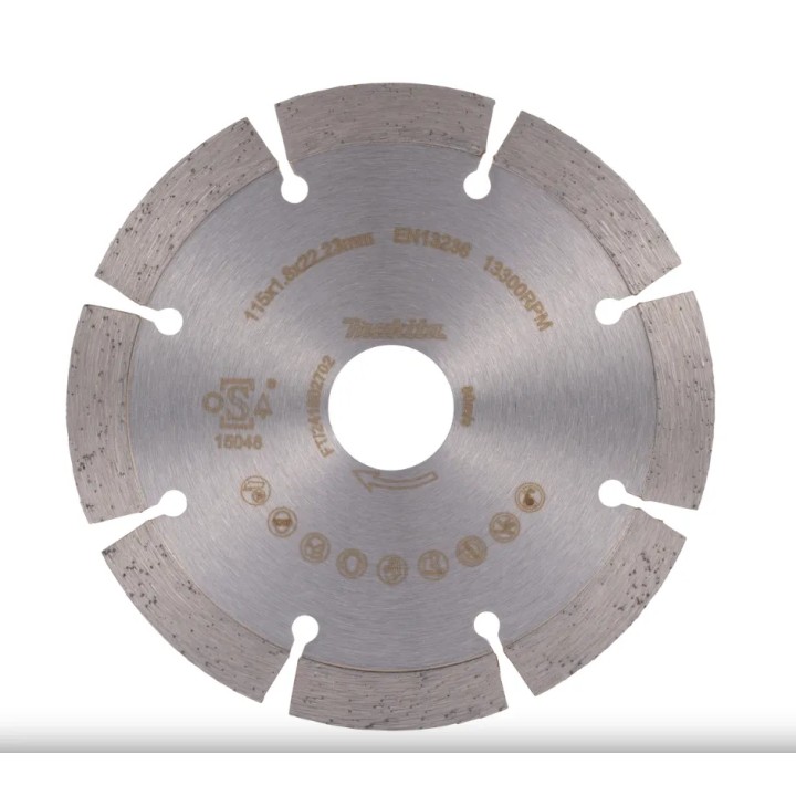 Particolare dei segmenti diamantati e bordo del disco MAKITA D-80070