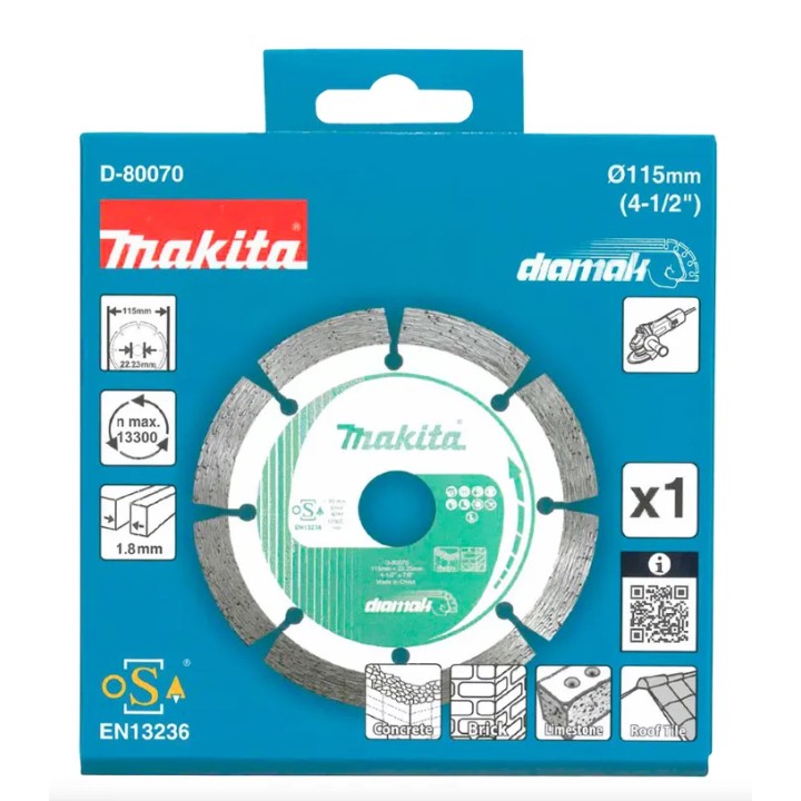 Disco MAKITA D-80070 confezionato per la vendita, etichetta DIAMAK in evidenza