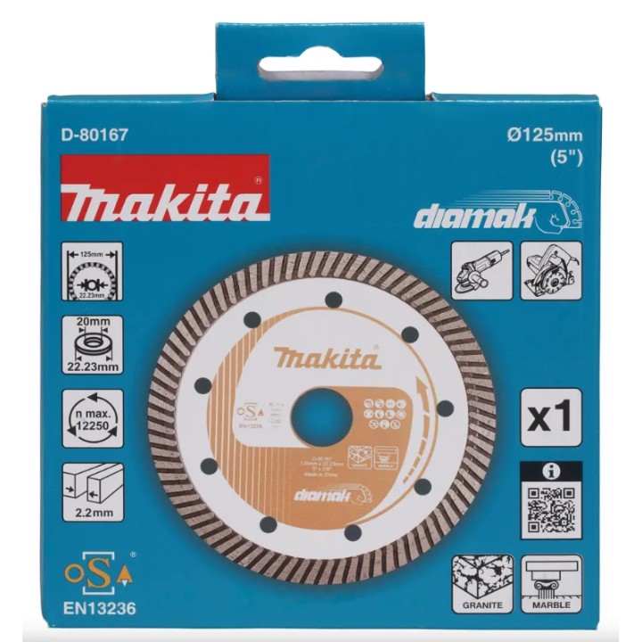 Disque diamanté ondulé Makita Diamak pour marbre et granit 125 x 22,23