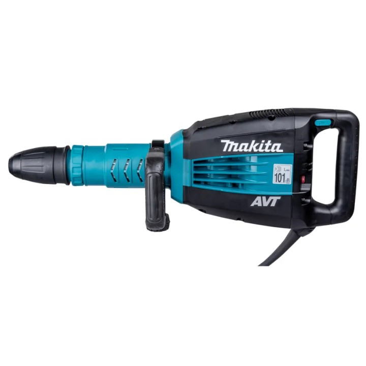 Détail de la poignée et de l'interrupteur glissant Makita HM1214C