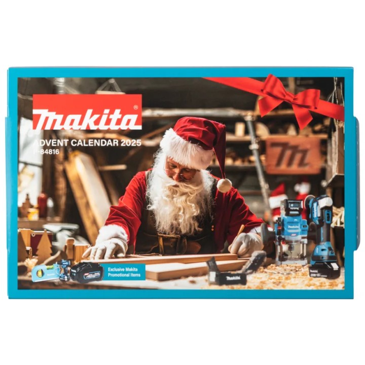 Gadgets Makita inclus: porte-clés, ouvre-bouteille et niveau dans le calendrier