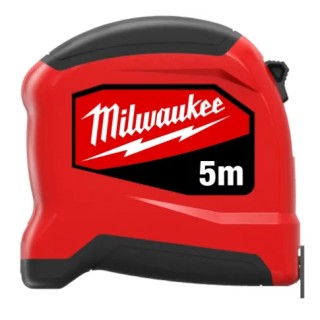 Mètre ruban MILWAUKEE SLIM 5 m x 19 mm vue avant avec clip à fil
