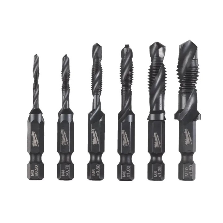 Forets Milwaukee, tige mâle HSS-G 1/4", lot de 6