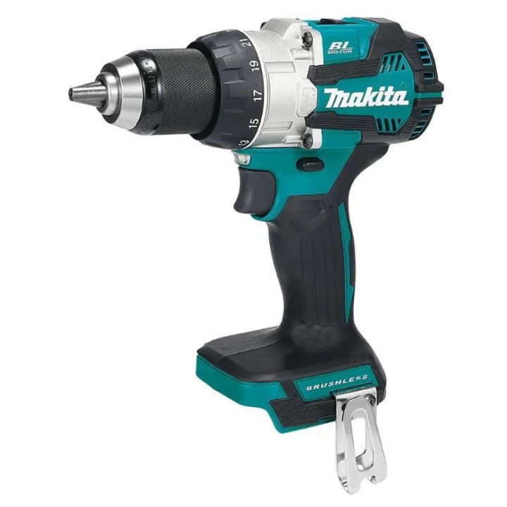 Trapano combinato Makita DHP489Z vista laterale con mandrino 13 mm