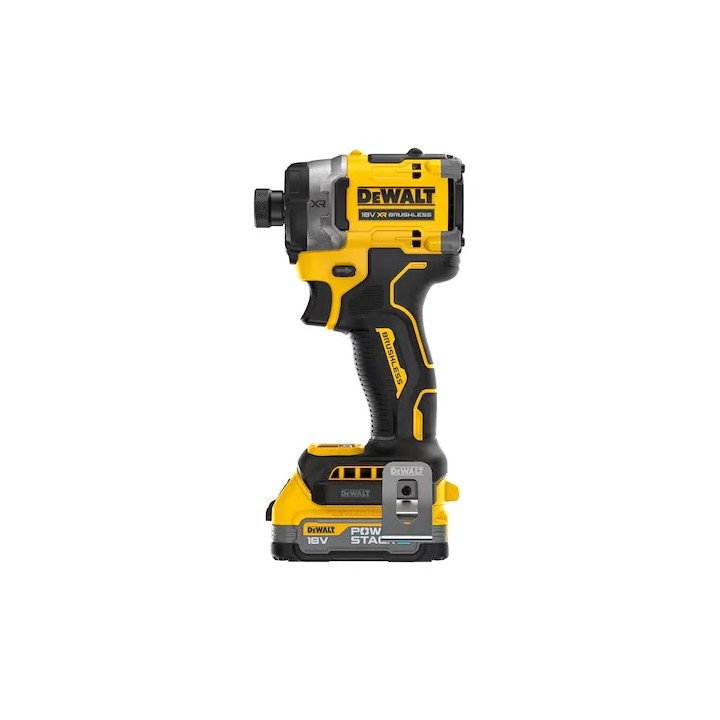 DEWALT DCF860E2T-QW profilo laterale che mostra lunghezza compatta