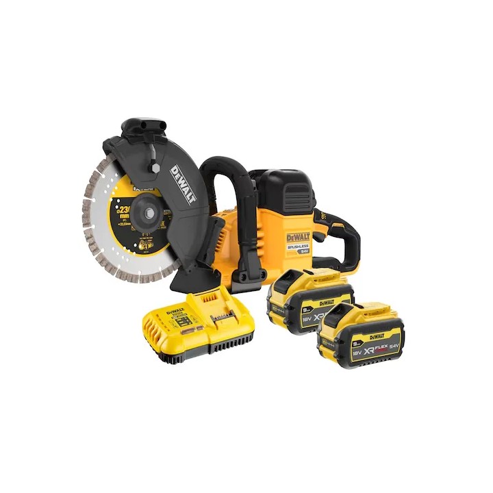 Troncatore DEWALT 230mm vista lama 22 mm e carter orientabile