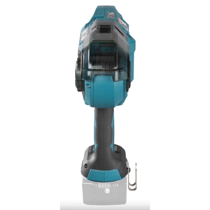 Makita DTR180ZJ vista laterale con inserto batteria
