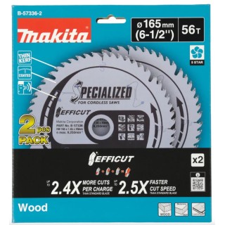 Lame Makita Efficut T.C.T., 165 x 20 mm, 56 dents