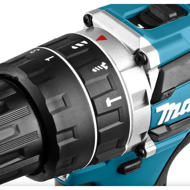 MAKITA DHP484RT3J dettaglio luce LED e interruttore inversione