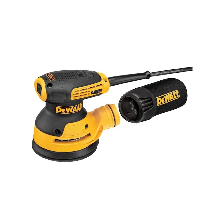 DEWALT DWE6423-QS vista laterale della levigatrice con impugnatura