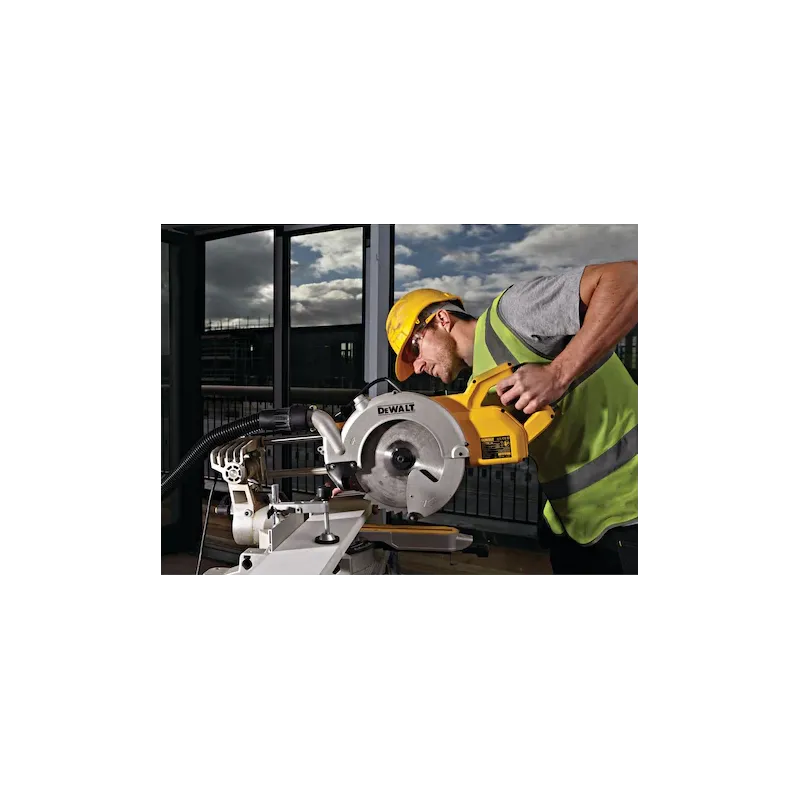 Scie à onglets radiale compacte Dewalt 250 mm + système de suivi XPS