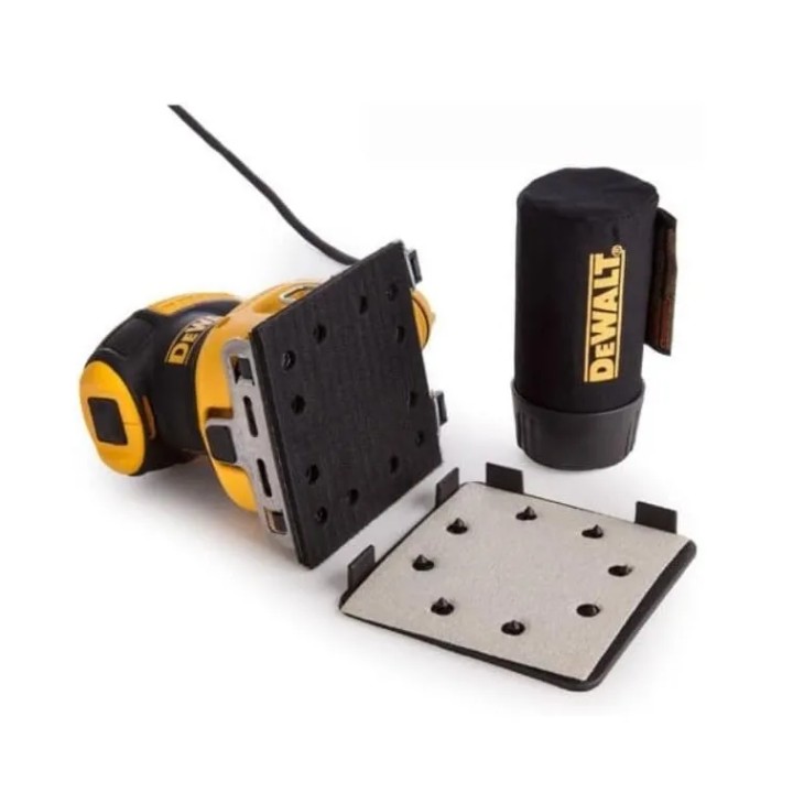 DEWALT DWE6411Z-IT dettaglio della semelle e morsetti per carta abrasiva