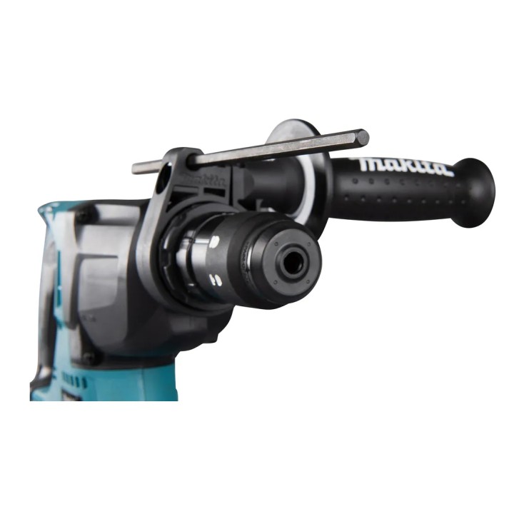 Profilo destro del tassellatore Makita DHR243RTJ con scala dimensionale