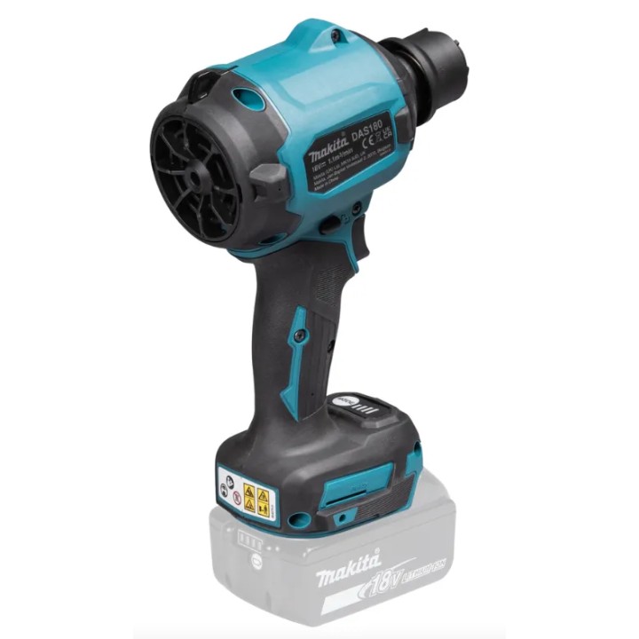 Makita DAS180Z particolare corpo macchina e bocchettone