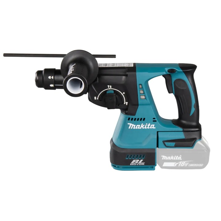 Makita DHR243Z détail du mandrin SDS-Plus et fixation de mèche