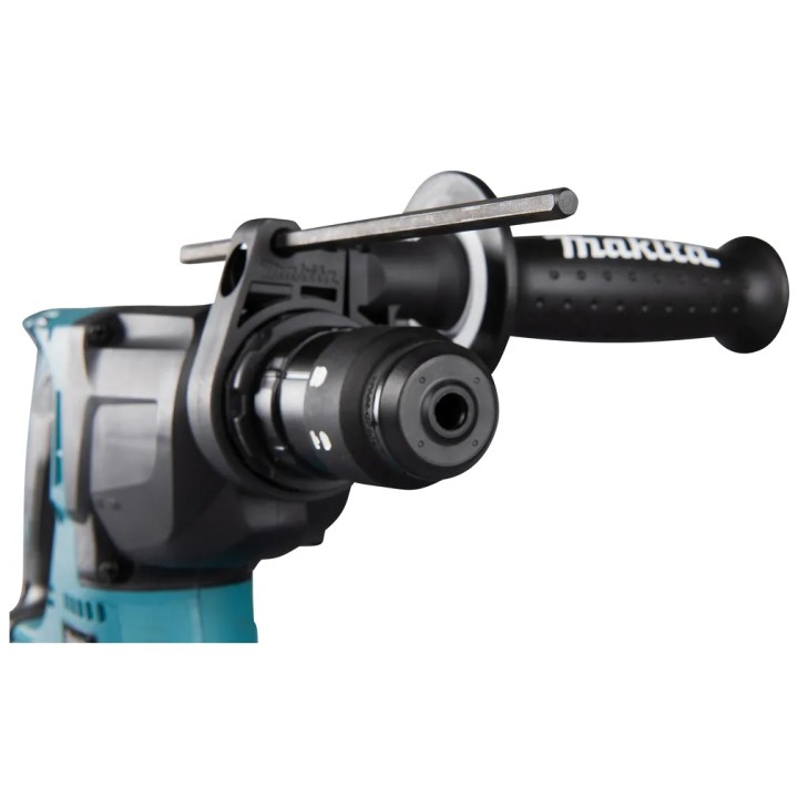 Makita DHR243Z vista completa con impugnatura secondaria montata