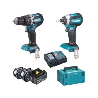 MAKITA DLX2180TJ1 valigetta MAKPAC con trapano DHP484, avvitatore DTD153 e 3 batterie BL1850B